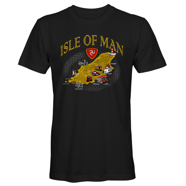 CELTIC YELLOW ISLAND- BLACK T-SHIRT 25ATS10