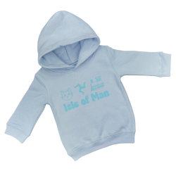 ISLE OF MAN - DUSTY BLUE BABY HOODIE 25BHB