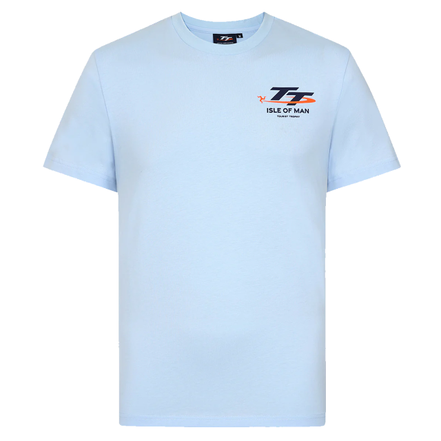 262 LIGHT BLUE LHB LOGO T-SHIRT MILEAGE ON BACK