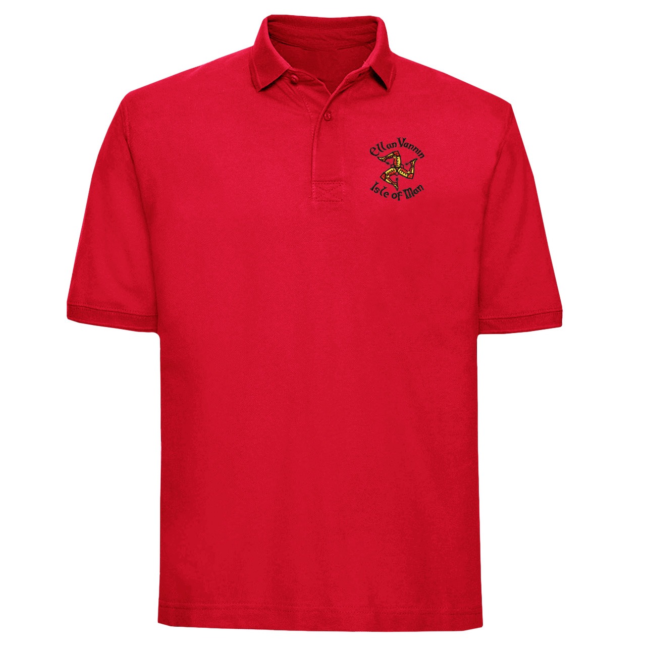 Quality Classic Red Manx Polo-shirt - 3 legs logo MEP 210 | POLOS ...